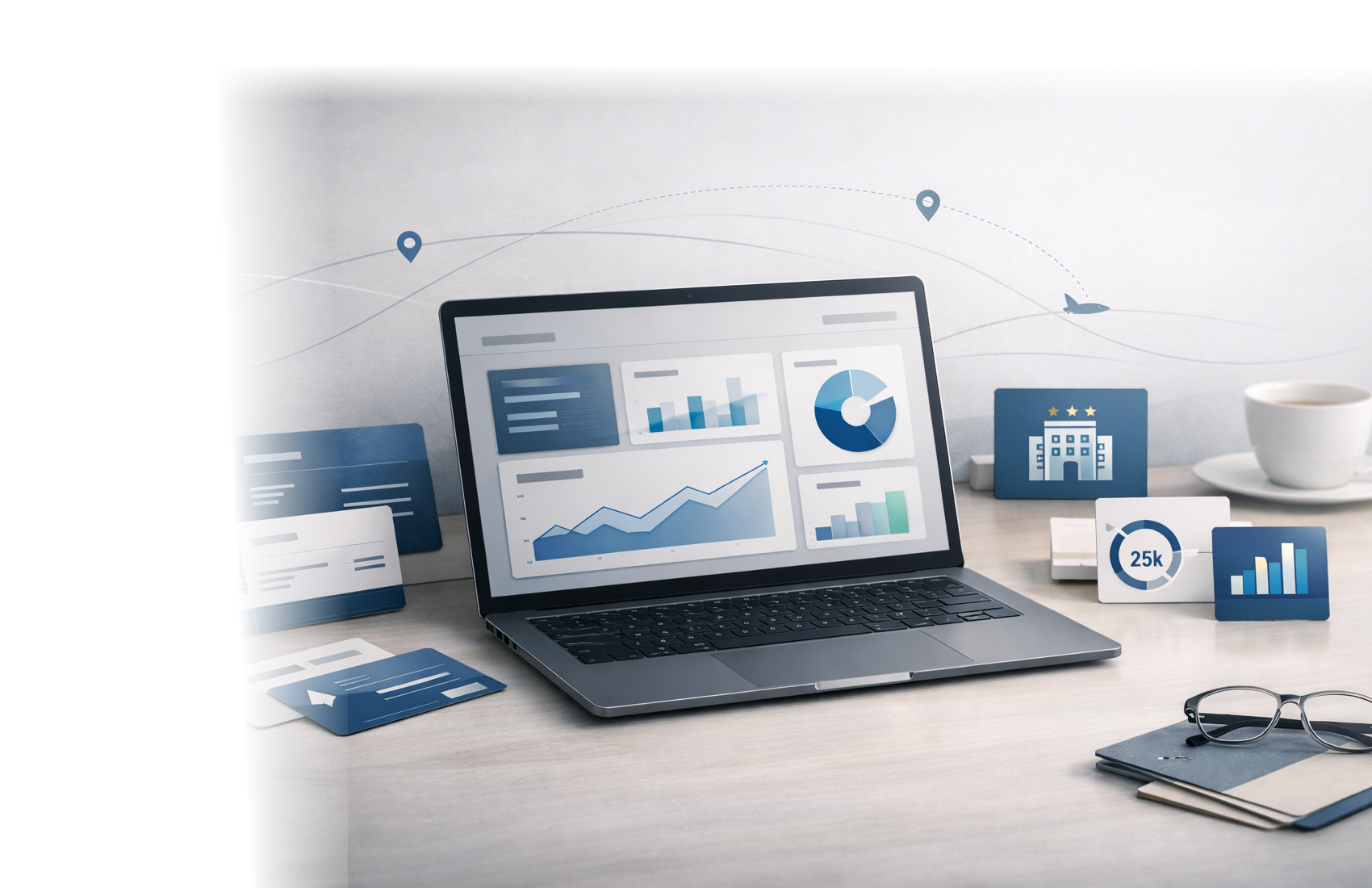 Abstraktes Loyalty-Dashboard-Visual mit ruhiger, moderner Datenoptik